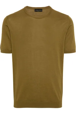 Roberto Collina Gerippter Pullover mit kurzen Ärmeln