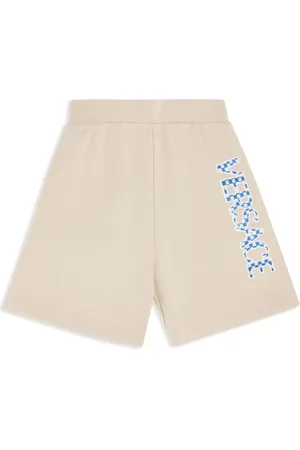 VERSACE Fleece-Shorts mit Logo-Stickerei