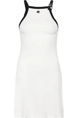 Courrèges Minikleid mit Logo-Applikation
