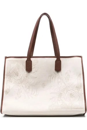 ELEVENTY Shopper aus Canvas mit Blumen-Print