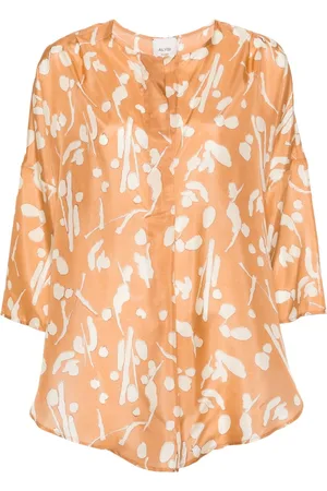 ALYSI Seidenbluse mit abstraktem Print