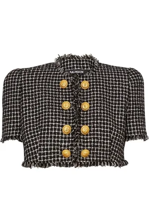 Balmain Cropped-Jacke aus Tweed