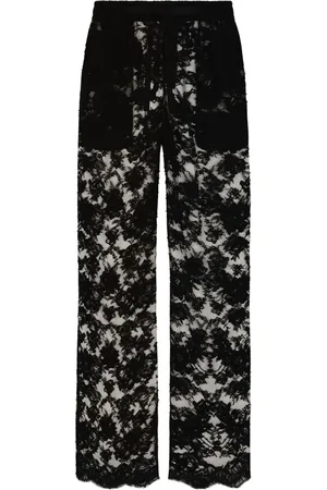 Dolce & Gabbana Weite Hose mit Blumenspitze