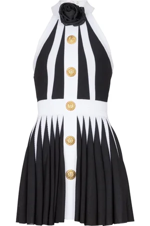 Balmain Minikleid mit Blumenapplikation