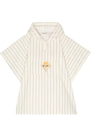 Mini Rodini Owl Poncho mit Nadelstreifen