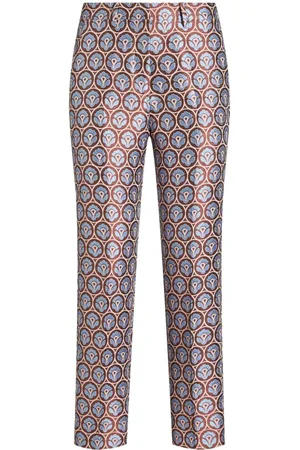 Etro Zigarettenhose aus Blumenjacquard