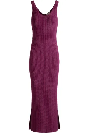 Bally Gestricktes Midikleid mit Logo-Schild