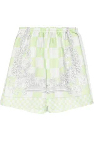 VERSACE Karierte Shorts aus Seide