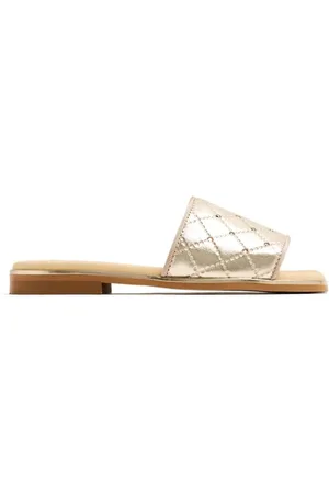 Andanines Gesteppte Sandalen im Metallic-Look