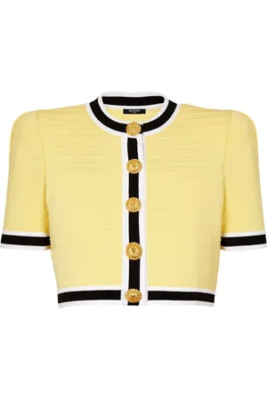 Balmain Cropped-Cardigan mit Löwenkopf