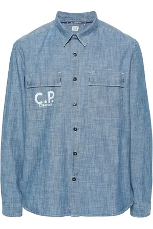 C.P. Company Chambray-Hemd mit Logo-Print