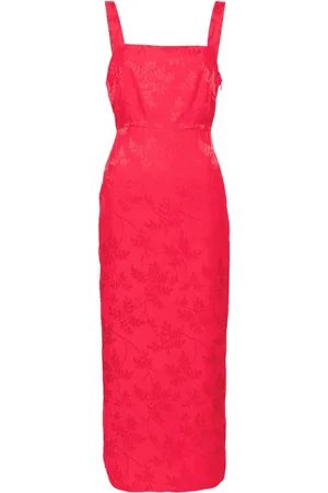 KITRI Aretha Midikleid mit floralem Jacquardmuster