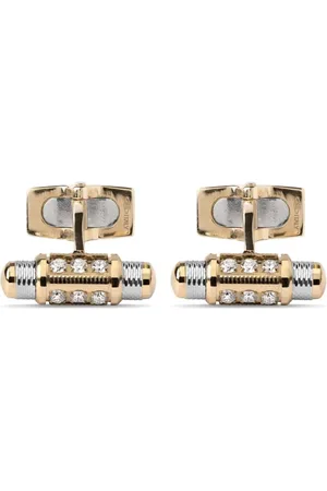 Officina Bernardi 18kt Lumen Gelb- und Weißgoldmanschettenknöpfe mit Diamanten
