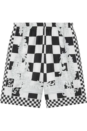 VERSACE Karierte Shorts mit Barocco-Print