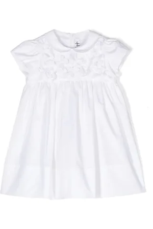 Il gufo Popeline-Midikleid mit Blumenapplikation