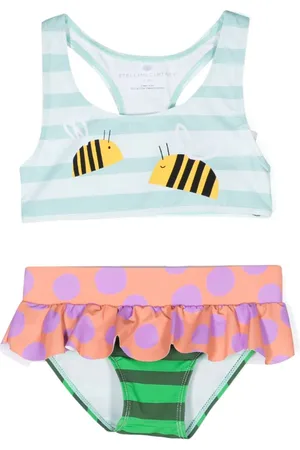 Stella McCartney Gerüschter Bikini mit Print-Mix