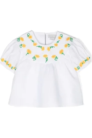 Stella McCartney Geraffte Bluse mit Stickerei