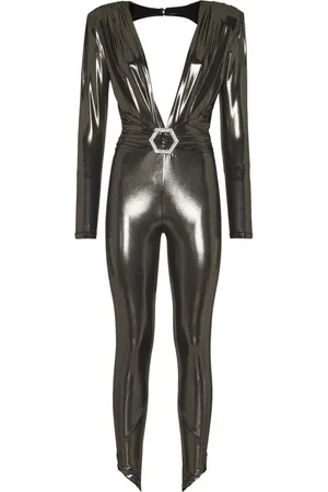 Philipp Plein Lamé-Jumpsuit mit Kristallverzierung