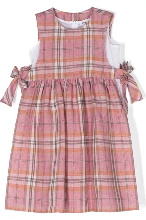 Il gufo Kariertes Leinenkleid