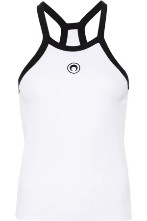 Marine Serre Tanktop mit Sichelmond-Stickerei