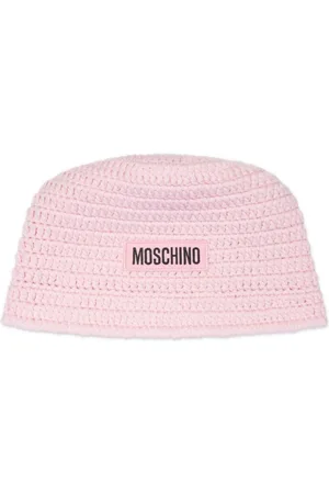 Moschino Gewebter Hut mit Logo-Applikation