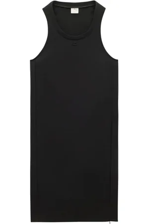 Courrèges Midikleid mit Logo-Applikation