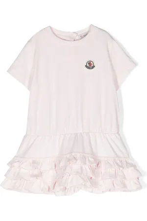 Moncler Rüschensaum-Kleid mit Logo-Patch