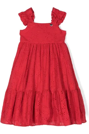MONNALISA Gestuftes Kleid mit Lochstickerei