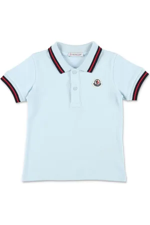 Moncler Pikee-Poloshirt mit gestreiften Rändern
