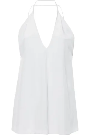 Totême Double-Halter silk top