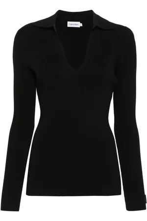 Calvin Klein Fein gerippter Pullover