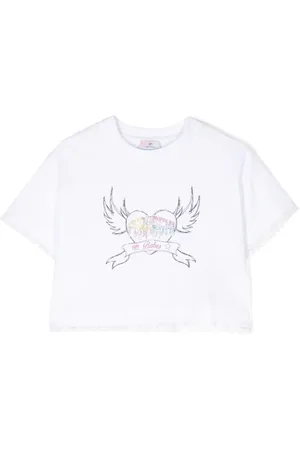 Chiara Ferragni Cropped-T-Shirt mit Strass-Logo