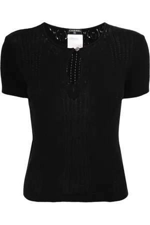 CHANEL 2002 pre-owned Pointelle-Strickoberteil