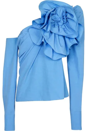 Balmain Asymmetrische Bluse mit Rüschendetail