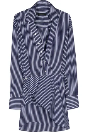 SSHEENA Asymmetrisches Popeline-Minikleid mit Streifen
