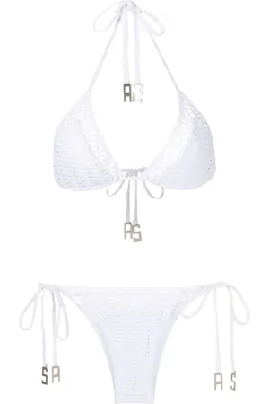 AMIR SLAMA Bikini mit Logo-Anhänger