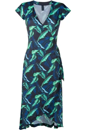 Lygia & Nanny Gewickeltes Kleid mit Blatt-Print