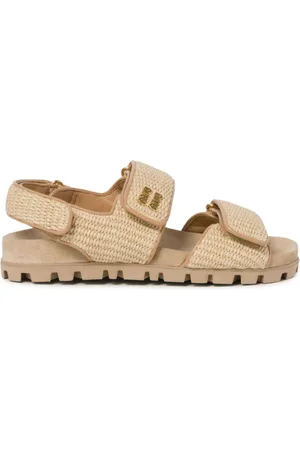 Miu Miu Gewebte Sandalen mit doppeltem Riemen