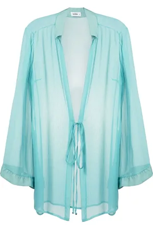 AMIR SLAMA Seidenbluse mit Knitteroptik