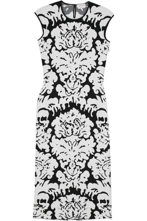Alexander McQueen Damask Midikleid in Intarsienstrick