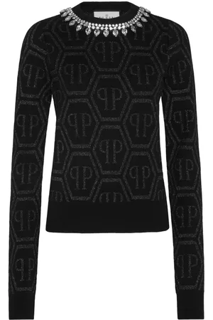 Philipp Plein Kristallverzierter Pullover mit Monogramm