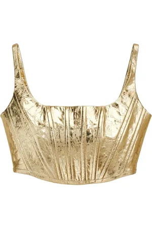 Marc Jacobs Metallic leather corset top