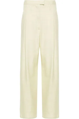 Serafini Gerade Chambray-Hose mit Falten