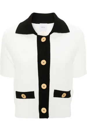 Patou Cropped-Cardigan in 3D-Strick