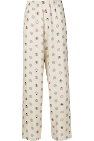 AMIR SLAMA Straight-Leg-Hose mit Print