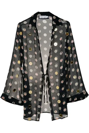 AMIR SLAMA Bluse aus Seide mit grafischem Print
