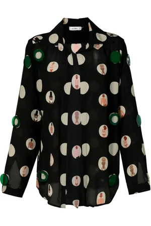 AMIR SLAMA Bluse aus Seide mit grafischem Print