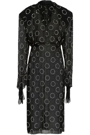 Prada Georgette-Midikleid mit Kristallen