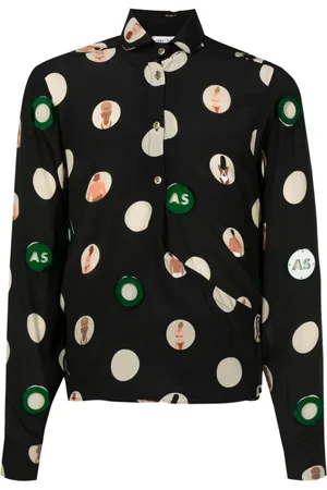 AMIR SLAMA Seidenhemd mit Polka Dots