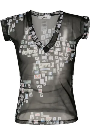 AMIR SLAMA T-Shirt mit Schriftzug